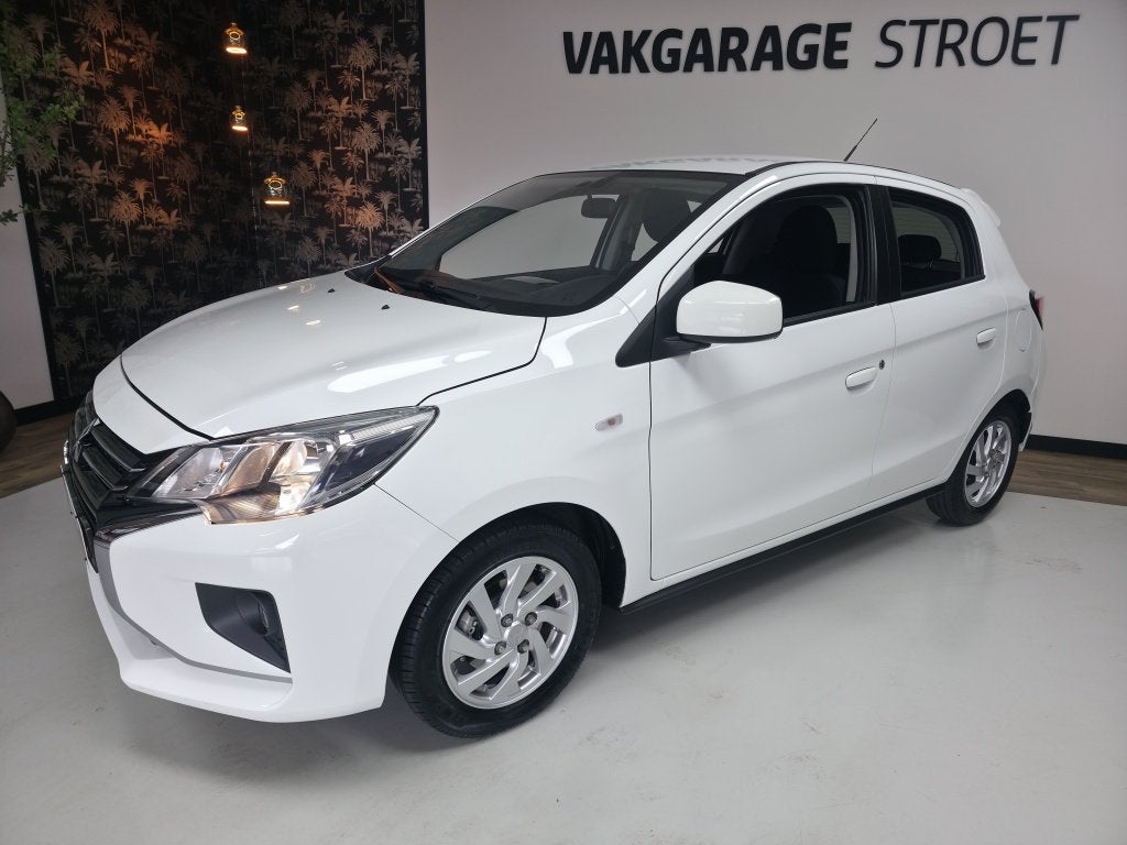 Mitsubishi Space Star 1.2 Active | cruise | Apple/Android |, Automaat, Stof, Gebruikt, Wit