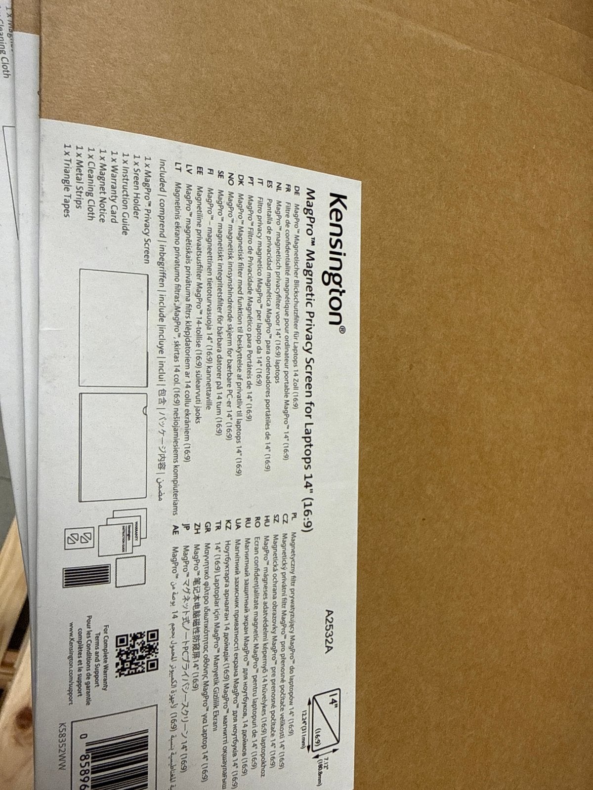 4x Kensington MagPro Magnetisch Privacyfilter 14" (16:9), Ophalen, Nieuw, 14 inch