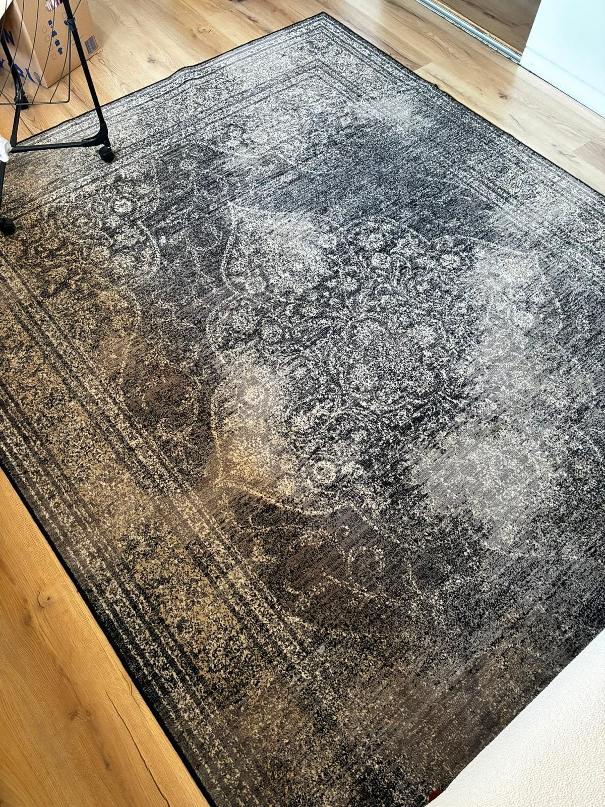 Dutchbone Rugged Dark Vloerkleed 300x200 - Perzisch stijl, Ophalen, Zwart, Zo goed als nieuw, 200 cm of meer
