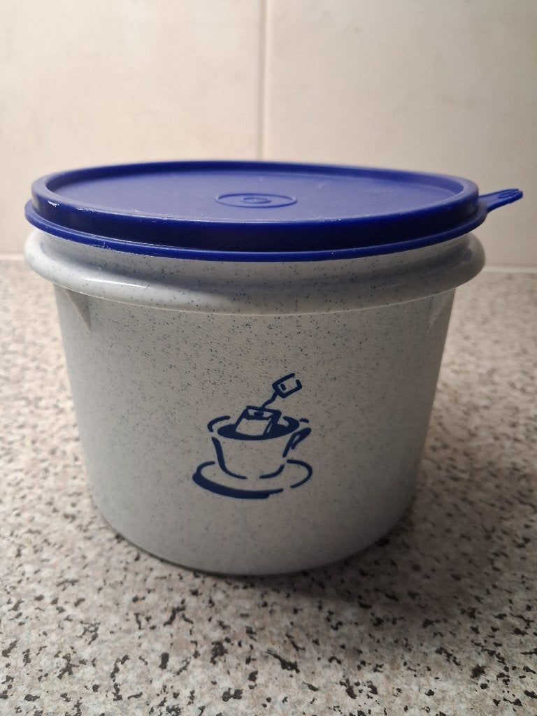 Tupperware Koffiebus., Huis en Inrichting, Blauw, Luchtdicht, Ophalen of Verzenden, Zo goed als nieuw