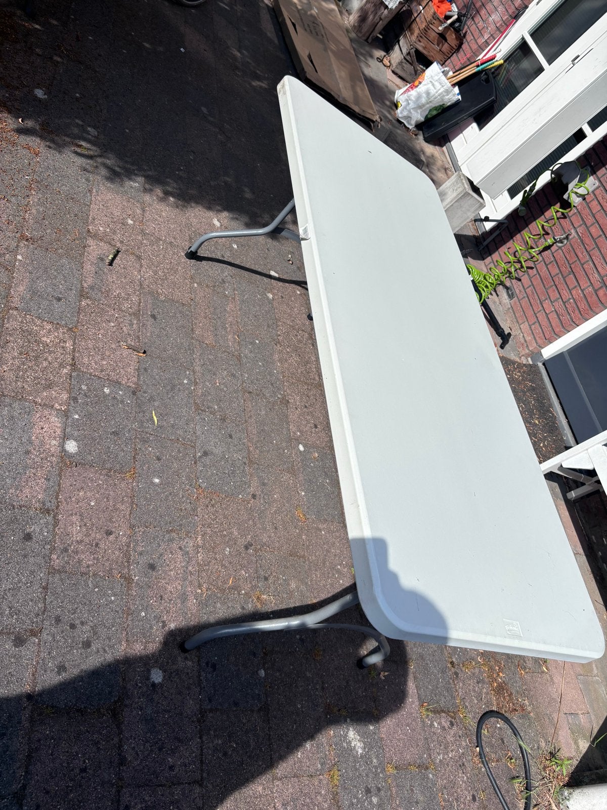 Opklapbare buffettafel 184x76 cm - Ideaal voor feesten, Kunststof, Gebruikt, 150 tot 200 cm, Rechthoekig