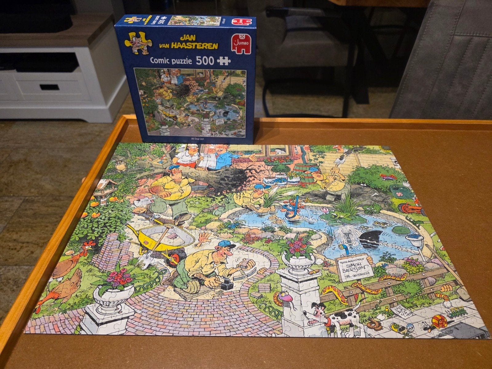 Jan van Haasteren - All dug up, Hobby en Vrije tijd, Denksport en Puzzels, Ophalen of Verzenden, 500 t/m 1500 stukjes