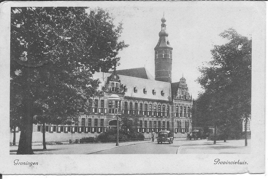 Oude ansichtkaart Provinciehuis Groningen (1942), Ophalen of Verzenden, 1940 tot 1960, Gelopen, Groningen