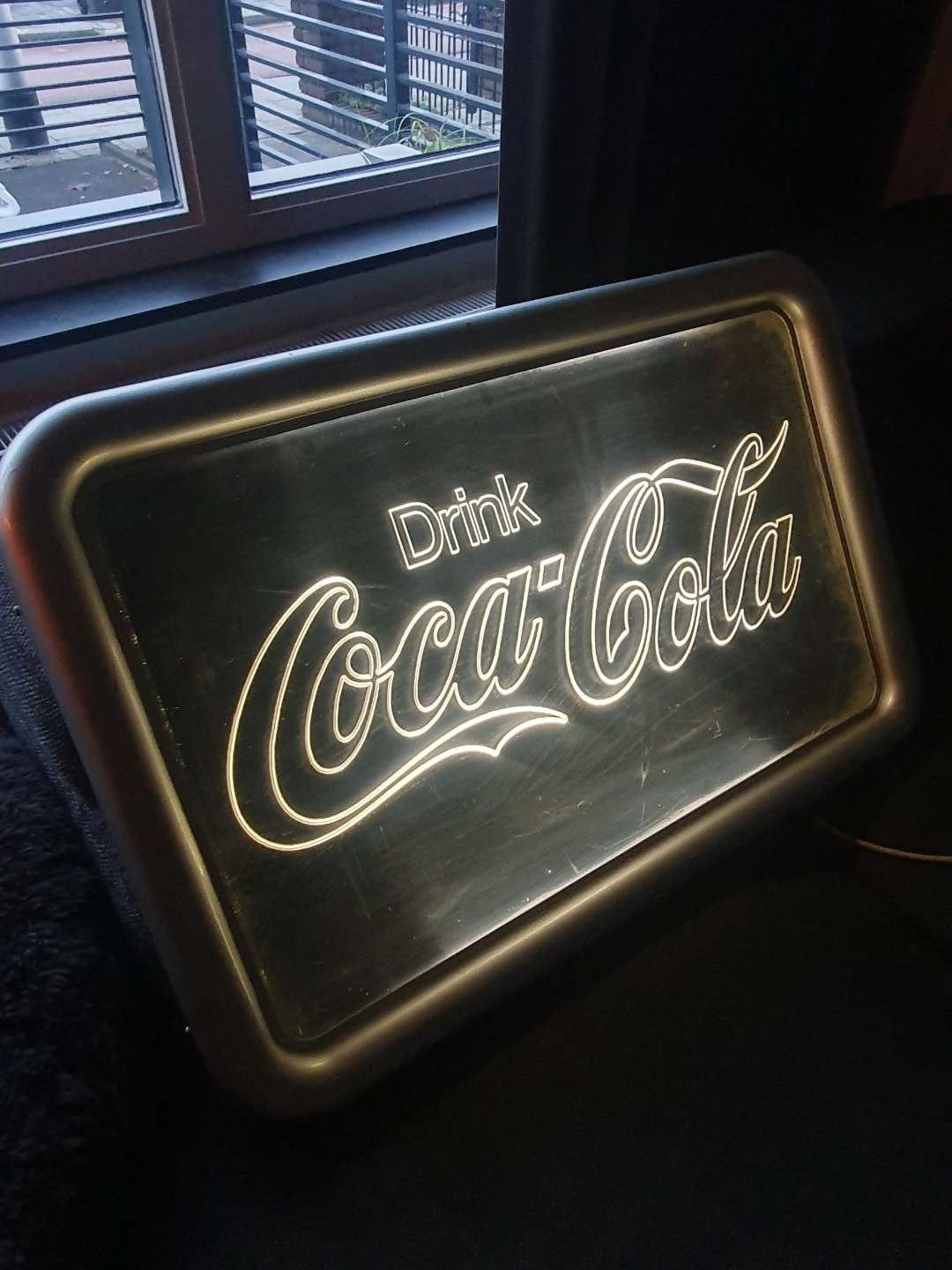 Jaren 70 zeldzame coca cola.lichtbak. topper, Ophalen, Gebruikt, Lichtbak of (neon) lamp
