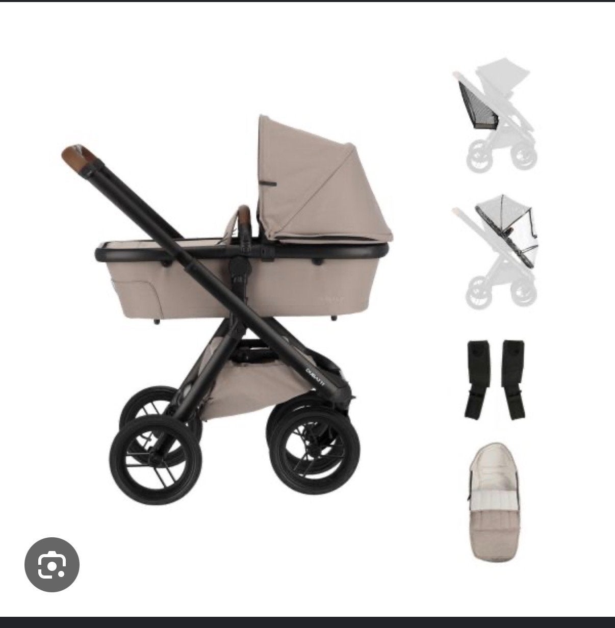 Dubatti One kinderwagen taupe - Zo goed als nieuw, Kinderen en Baby's, Kinderwagens en Combinaties, Zo goed als nieuw, Met reiswieg