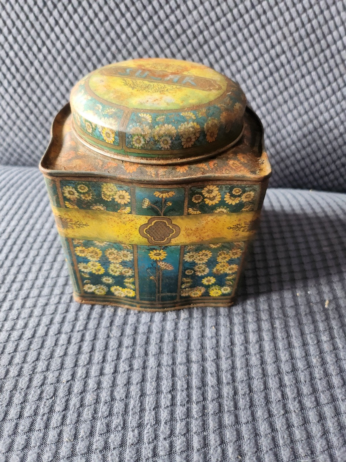 Antiek Dodo Canister Suikerblik uit Engeland, Verzamelen, Ophalen of Verzenden