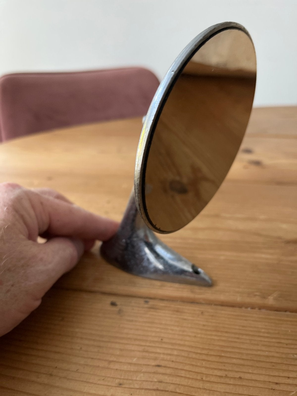 Vintage Buitenspiegel Auto - Rond 10 cm - Montage 7,5 cm, Auto-onderdelen, Ophalen of Verzenden, Gebruikt, Oldtimer onderdelen