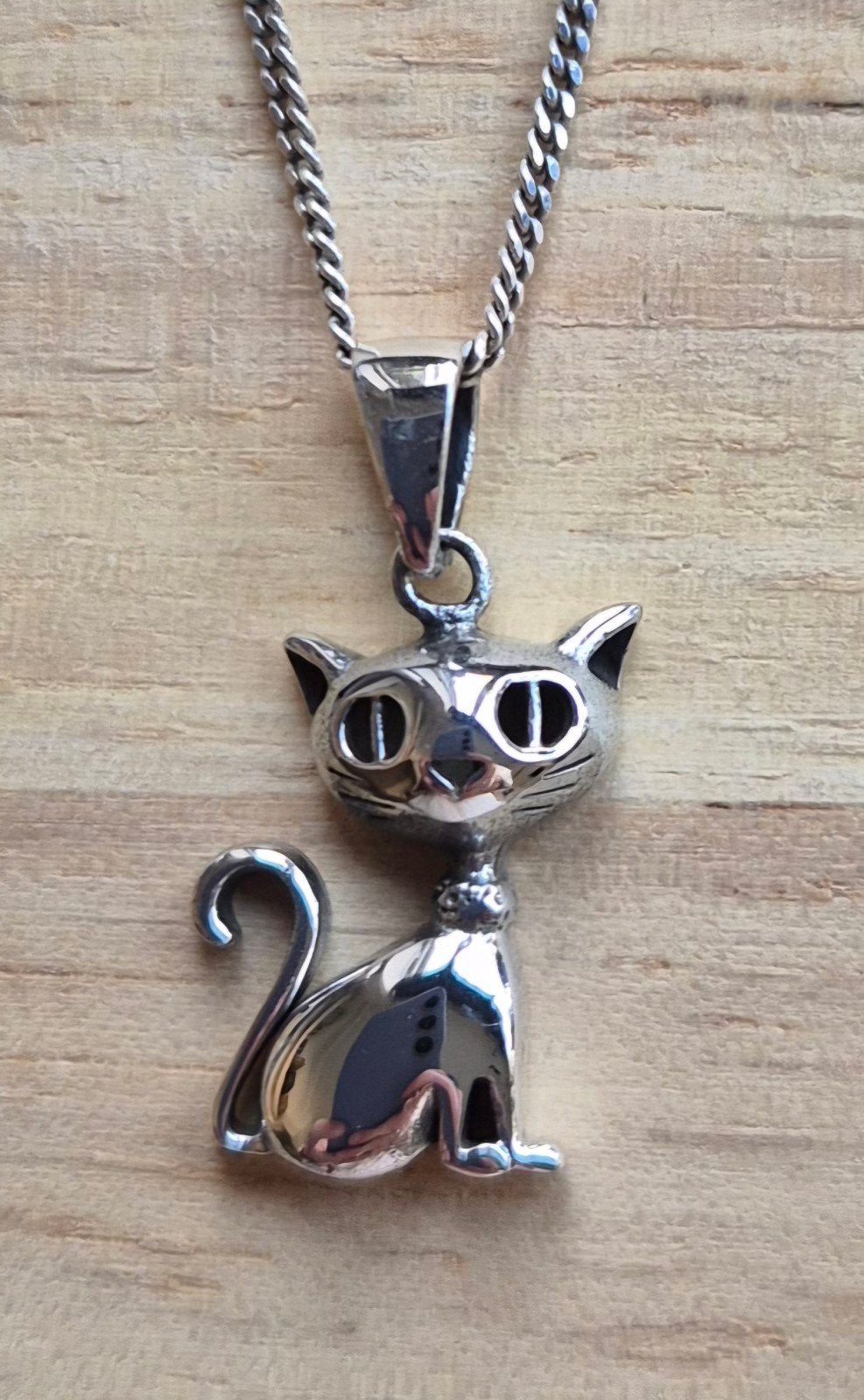 Zilveren kettinghanger Poes, Nieuw, Ophalen of Verzenden, Zilver, Dier