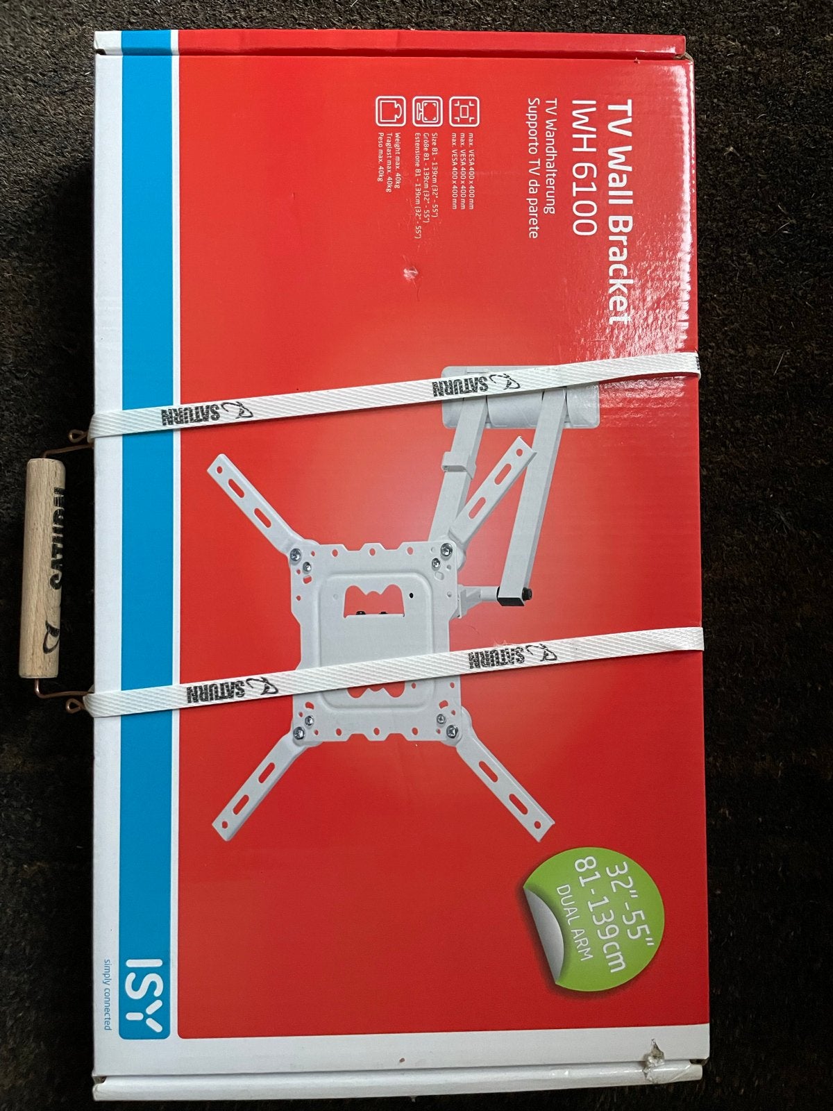 ISY IWH 6100 TV Muurbeugel - Dual Arm, Ophalen of Verzenden, Nieuw