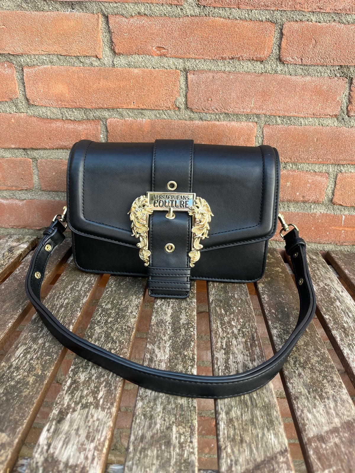 Authentieke Versace Jeans Couture Zwarte Crossbody/Schoudert, Ophalen of Verzenden, Zo goed als nieuw, Zwart, Schoudertasje