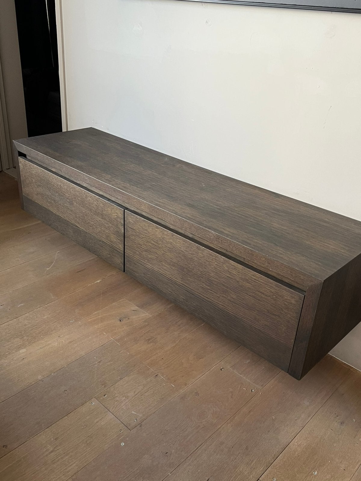 Eiken badmeubel 160 cm 2 lades, Ophalen, Zo goed als nieuw, Wastafel