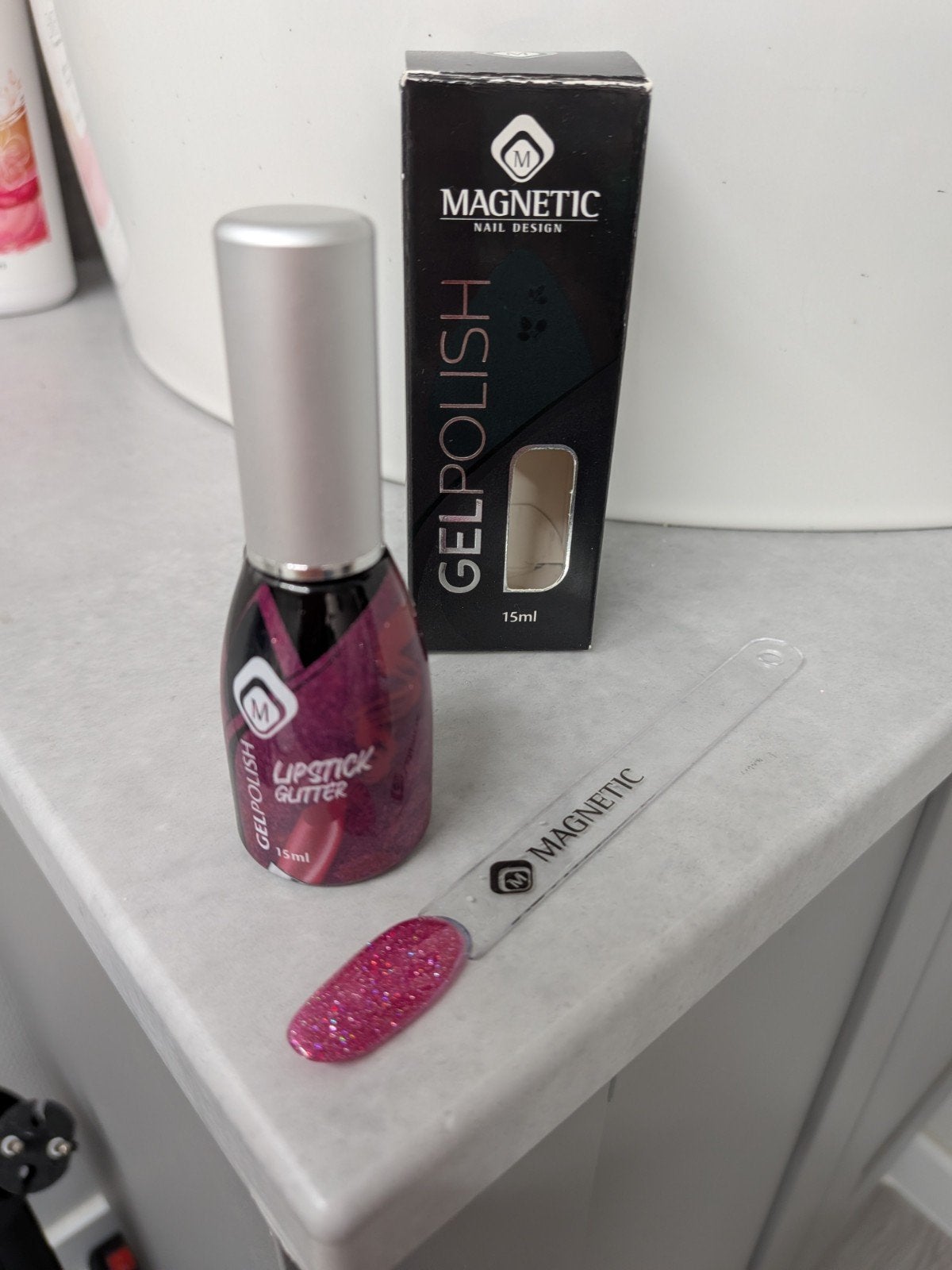 Magnetic Gelpolish Lipstick Glitter 15ml, Ophalen of Verzenden, Nieuw, Overige typen