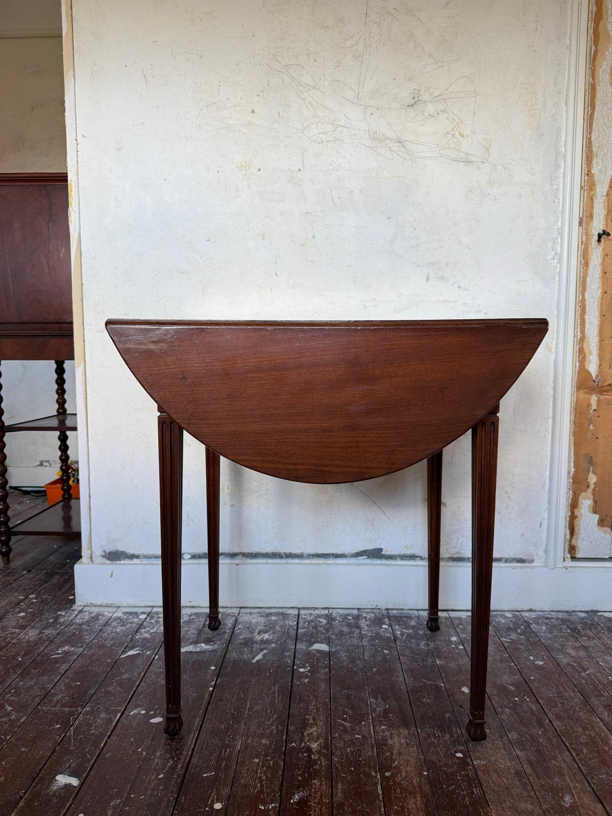 Antieke Mahonie Gateleg tafel met lade, Ophalen