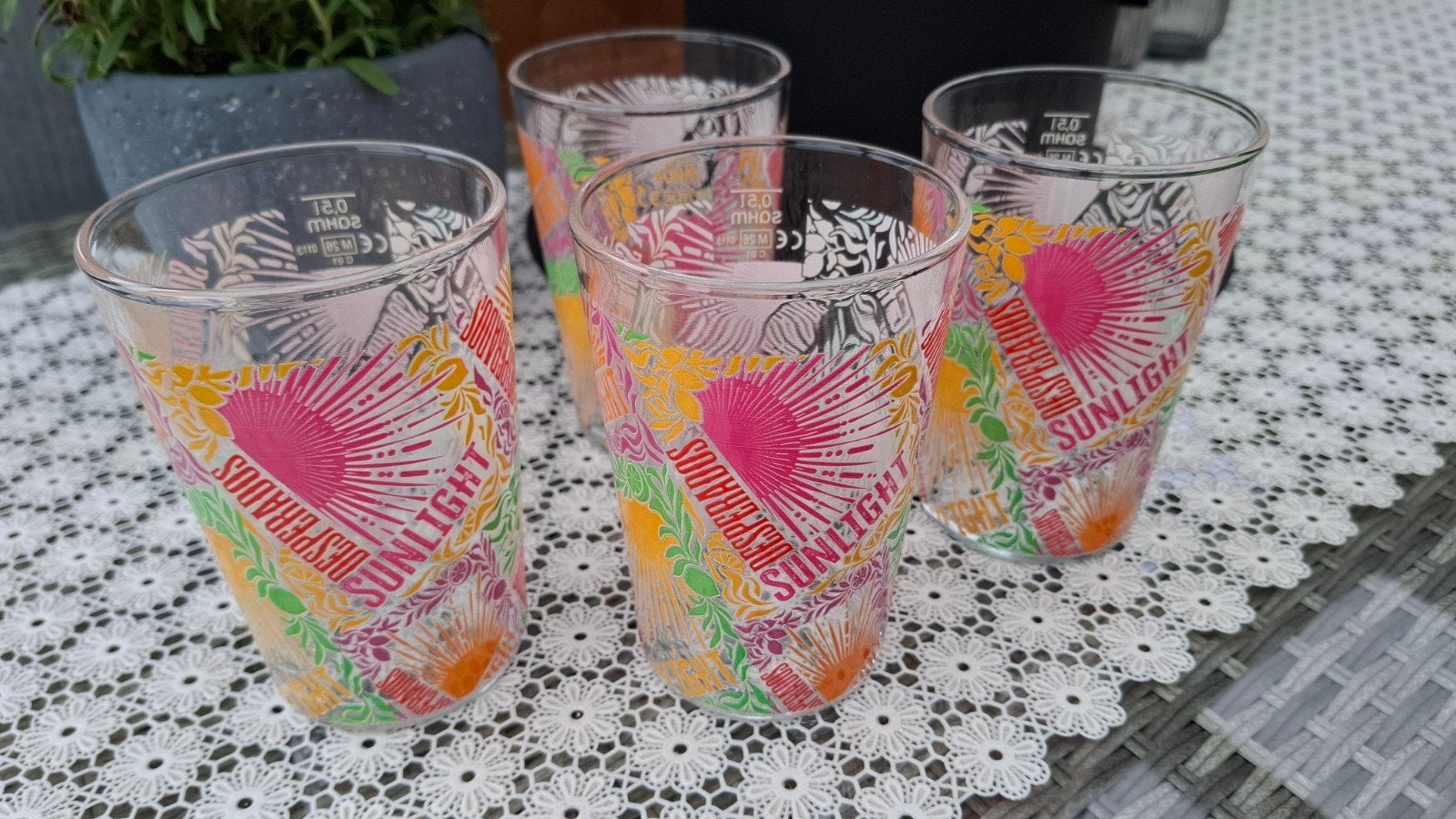 4 Desperados Sunlight Glazen, Ophalen of Verzenden, Zo goed als nieuw, Glas of Glazen, Overige merken