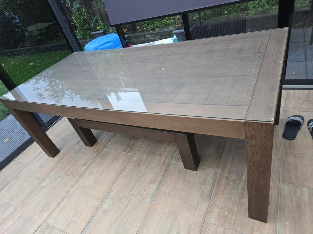 Eettafel  220x100 cm, Huis en Inrichting, Tafels | Eettafels, Ophalen, Gebruikt, 50 tot 100 cm, Vijf personen of meer