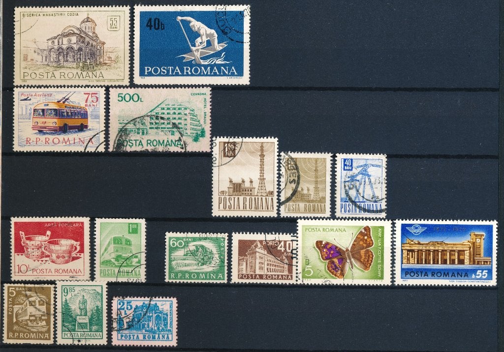 Postzegels Roemenië, Verzenden, Overige landen, Gestempeld