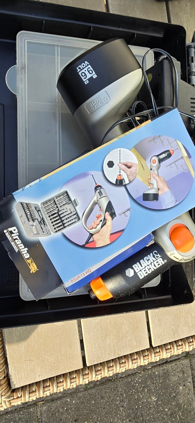 Black & Decker Boormachine met Piranha Boorset, Ophalen of Verzenden, Gebruikt, Minder dan 400 watt, Boormachine