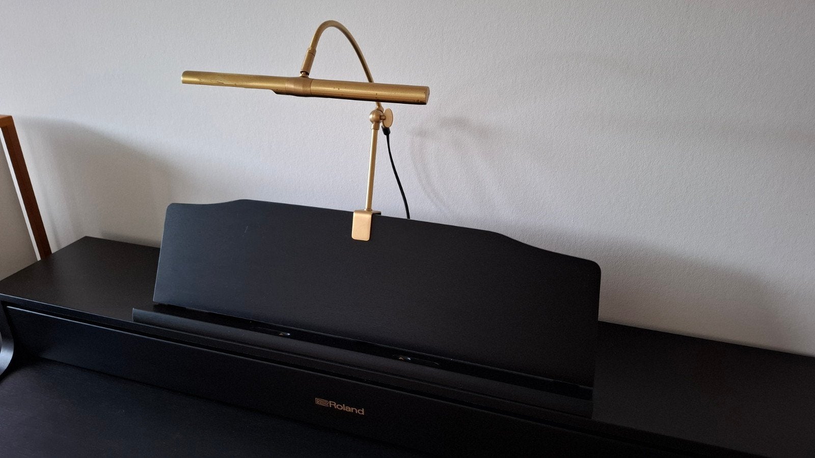 Messing pianolamp, Ophalen of Verzenden, Gebruikt, Zwart
