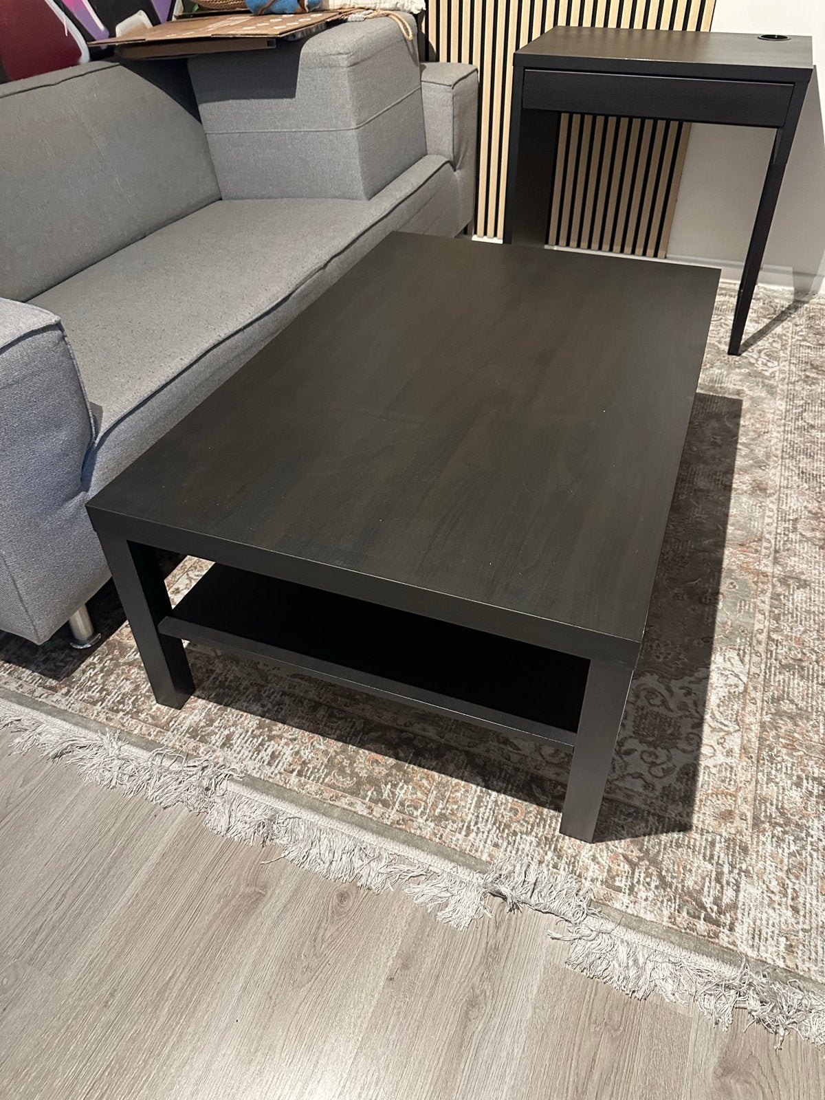 Donkerbruine salontafel IKEA, Ophalen, 100 tot 150 cm, 50 tot 100 cm, Zo goed als nieuw