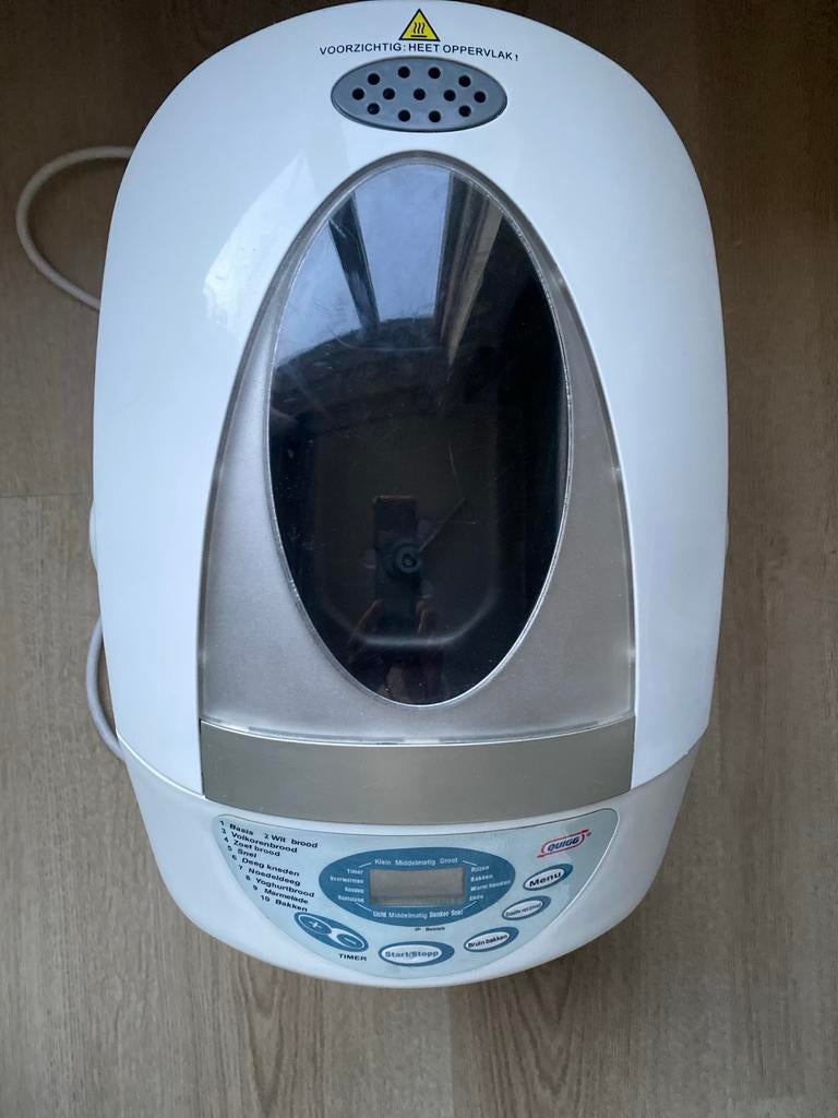 Quigg Broodbakmachine met timer en kijkvenster, Witgoed en Apparatuur, Broodbakmachines, Met timer, Gebruikt, 800 tot 1200 gram deeg