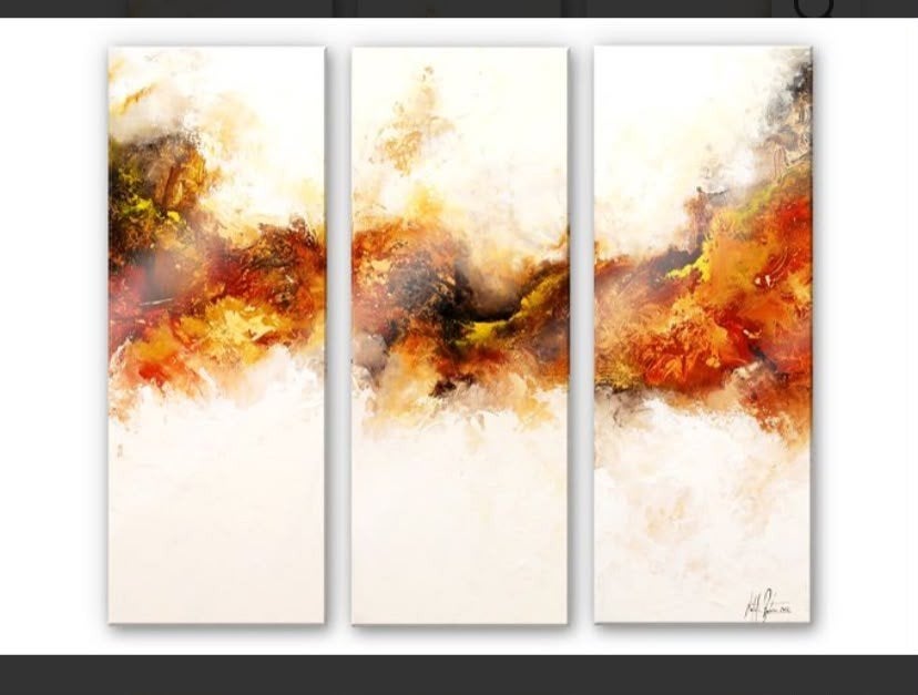3-delig glasschilderij - gouden adelaar, Abstract, Kunststof, Print, Ophalen