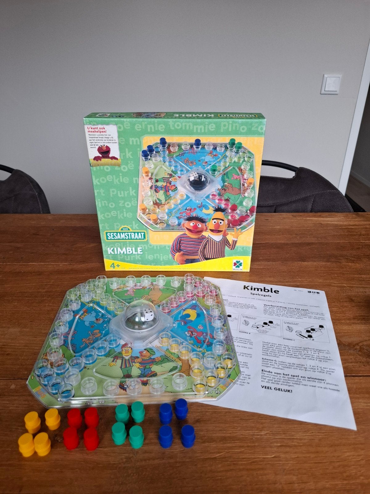 Mens Erger Je Niet Sesamstraat - Kimble Spel, Een of twee spelers, Ophalen of Verzenden, Zo goed als nieuw, Selecta