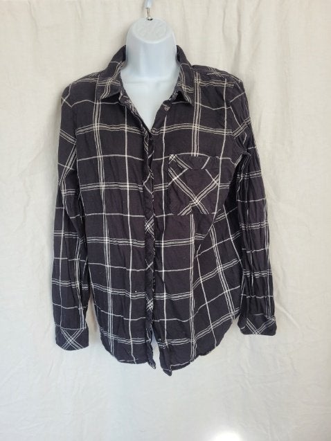 Leuke zwart-wit geruite blouse 100% katoen mt 40 merk Only, Maat 38/40 (M), ., Zwart, Ophalen of Verzenden