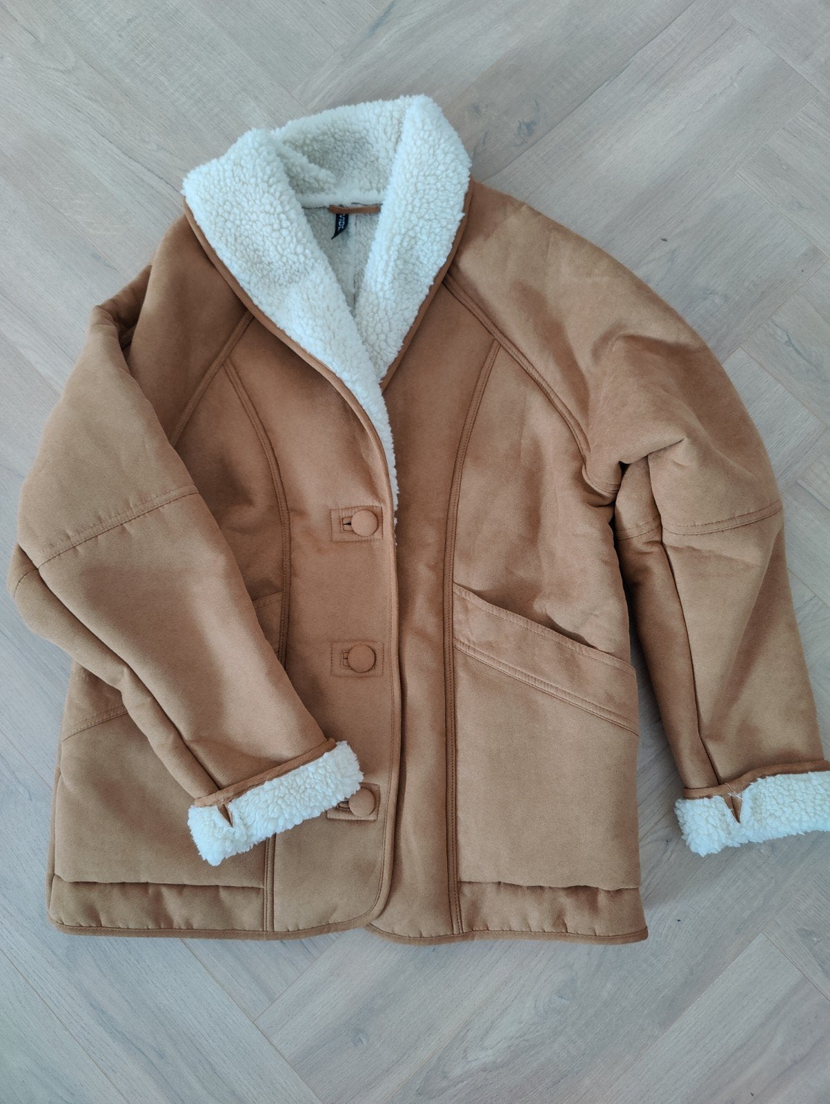 H&M Divided Vintage Look Jas Maat M - Ongedragen, Maat 38/40 (M), Bruin, Verzenden, H&M Divided