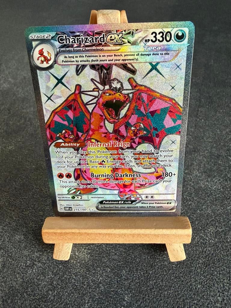 Charizard Ex 215/197 Pokémon Obsidian Flames, Ophalen of Verzenden, Zo goed als nieuw