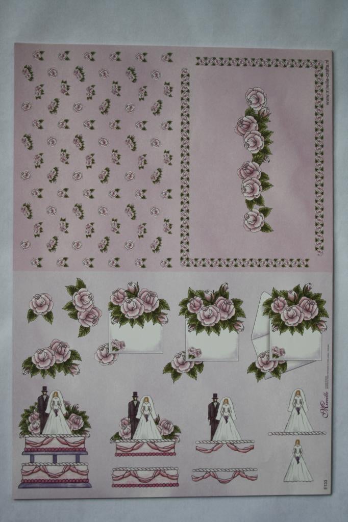 17 stuks Knipvellen huwelijk 3D 7022, Ophalen of Verzenden, Nieuw, Natuur, Knipvel