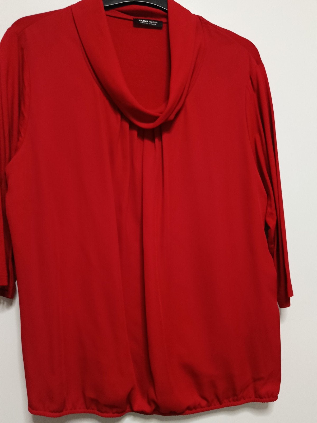 Mooie rode blouse Frank walder met mooie sjaalkraag, Maat 46/48 (XL) of groter, Ophalen of Verzenden, Gedragen, Frank Walder