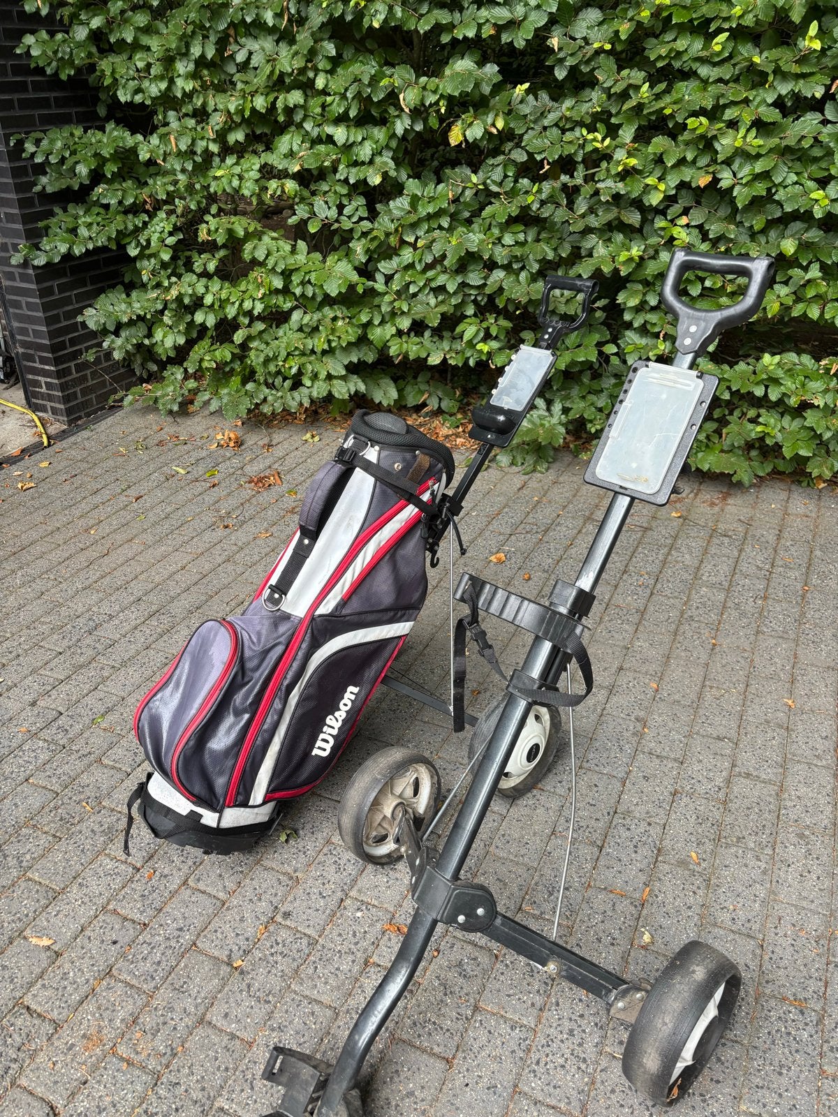 Wilson golftas met twee golftrolleys, Ophalen, Gebruikt, Golfkar
