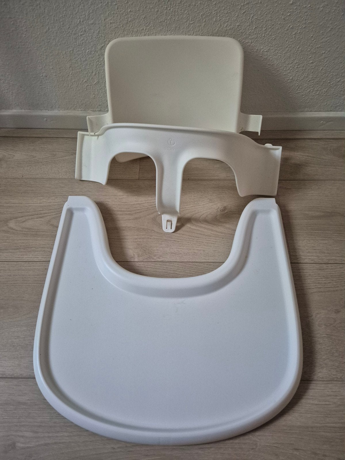 Stokke Tripp Trapp Baby Set en Tray - Wit, Ophalen, Zo goed als nieuw, Meegroeistoel, Gordel(s)