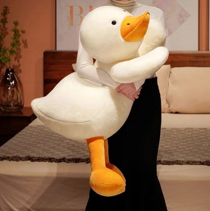 Grote pluche knuffel Witte Eend (60cm), Ophalen of Verzenden, Nieuw, Eend