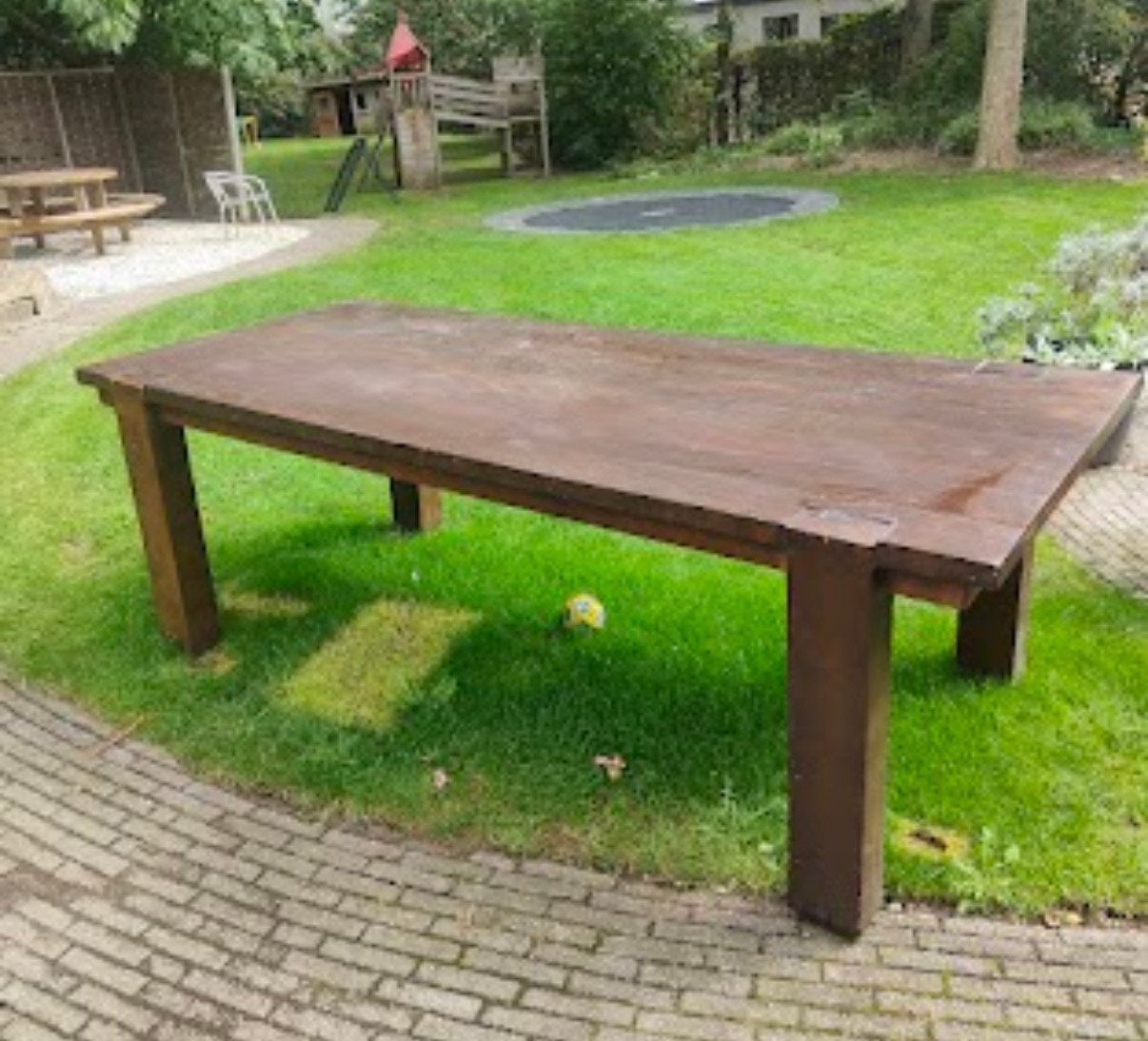 Tafel voor binnen of overkapping, Ophalen, Gebruikt, Eikenhout, 200 cm of meer
