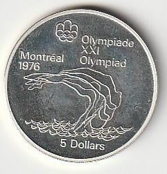 5  dollars  1975  Canada. km. 101   proof/unc, Ophalen of Verzenden, Noord-Amerika, Losse munt, Zilver