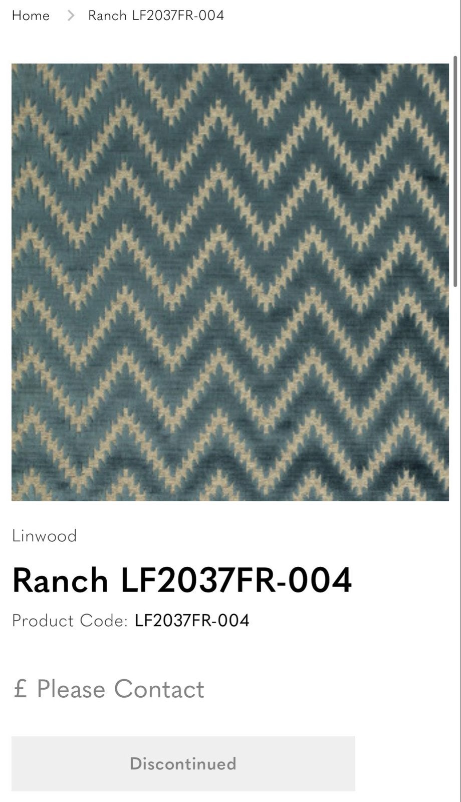 Linwood Ranch LF2037FR-004 Stof met Zigzag Patroon, Overige materialen, Blauw, Ophalen of Verzenden, 30 tot 120 cm