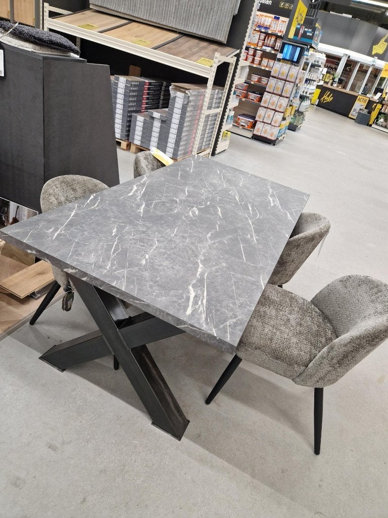 Tafel met X-poten, Huis en Inrichting, Ophalen, Kunststof, 50 tot 100 cm, Zo goed als nieuw