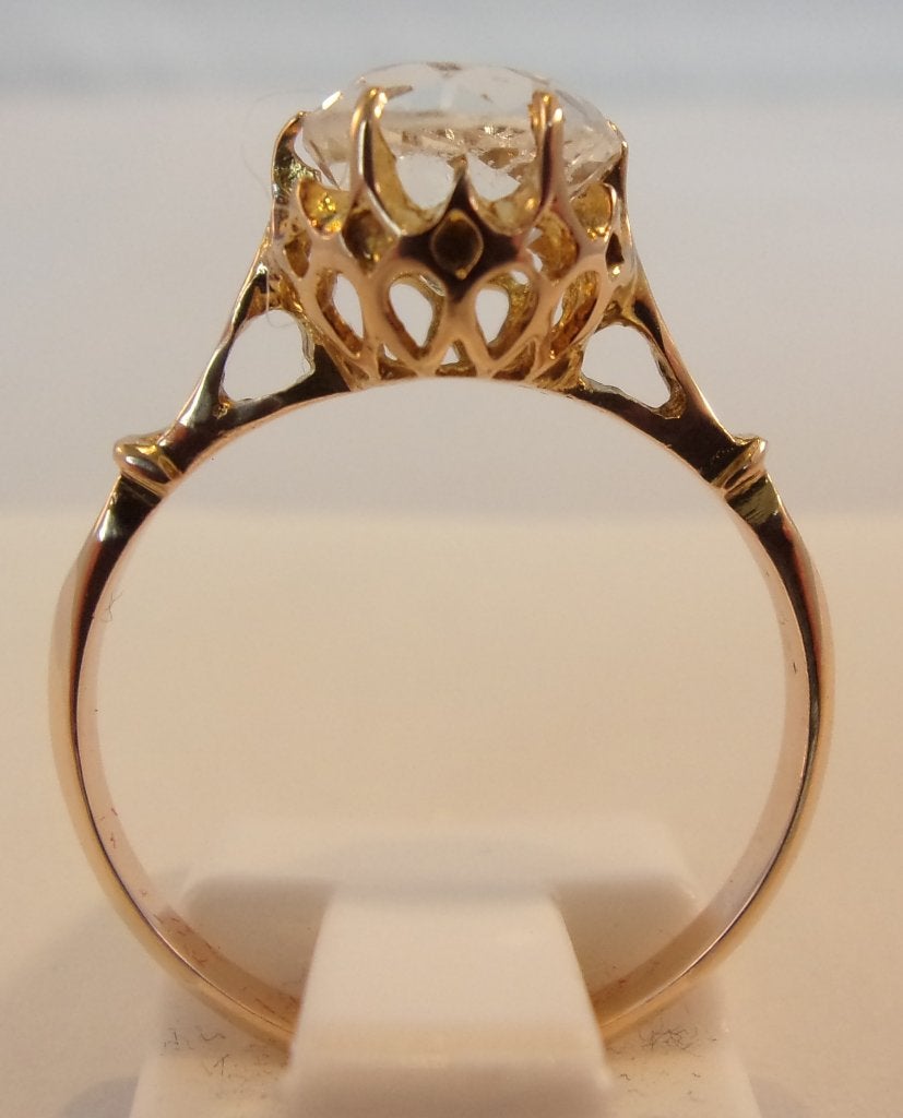 Antieke 14 karaat gouden ring, Verzenden, Goud, Ring, Met edelsteen