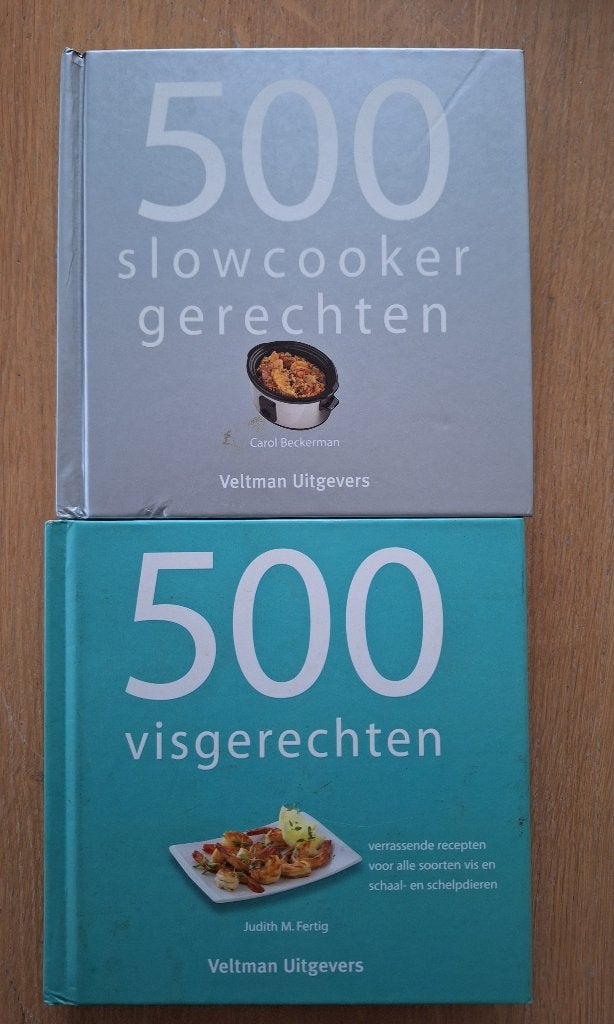 2 kookboeken - 500 gerechten, Hoofdgerechten, Diverse auteurs, Ophalen of Verzenden, Zo goed als nieuw