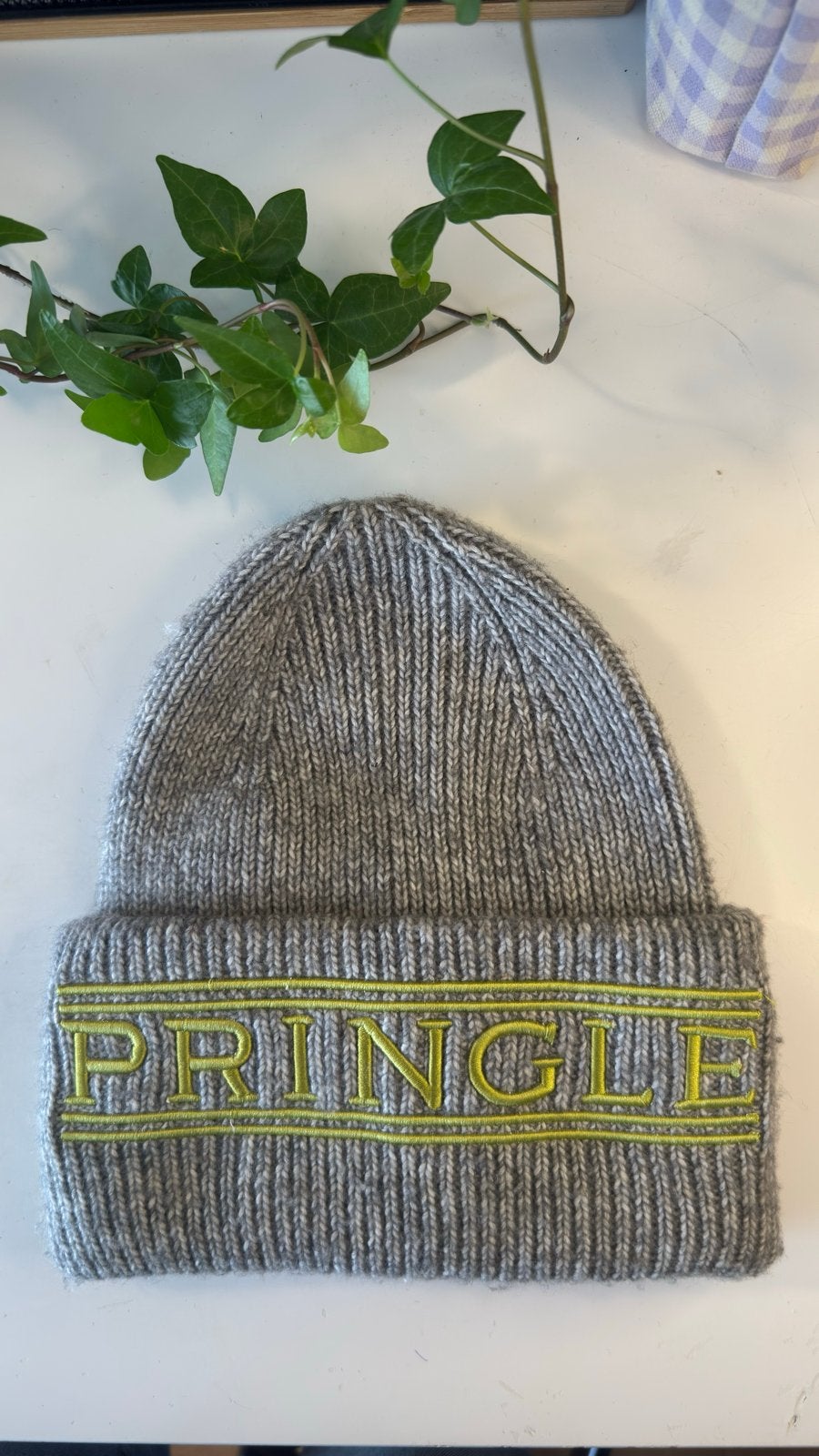 Pringle of Scotland x H&M gebreide muts, Ophalen of Verzenden, Zo goed als nieuw, Maat 38/40 (M), Muts
