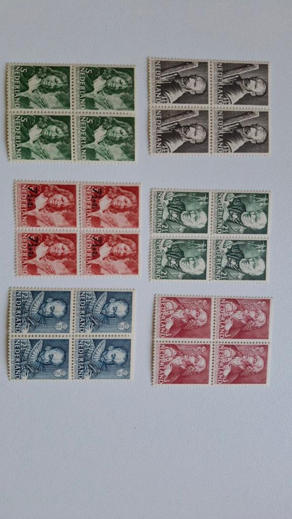 Blok van 4 350 tm 355 postfris nederland, Ophalen of Verzenden