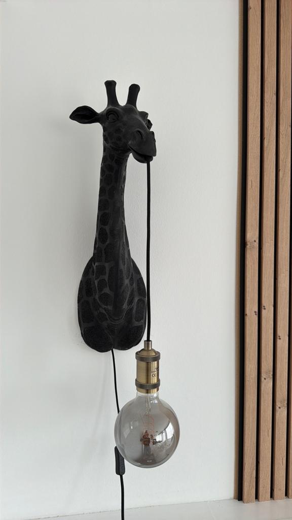 zwarte giraffe wandlamp van Light & Living, Ophalen, Zo goed als nieuw