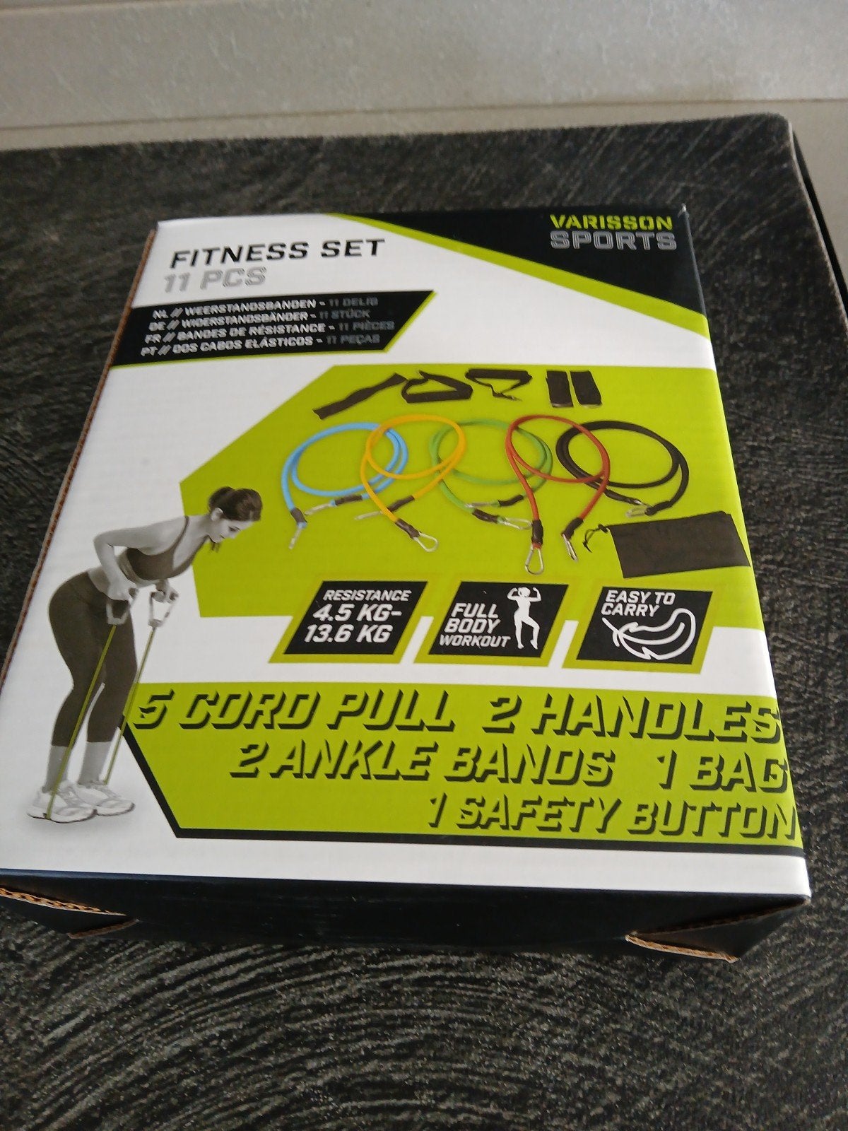 Varisson Sports Fitness Set - 11-delige Weerstandsbanden, Sport en Fitness, Fitnessmaterialen, Ophalen of Verzenden, Nieuw, Benen