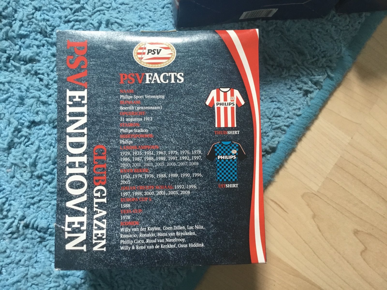 Nieuwe PSV glazen set - thuis en uit tenue, Ophalen of Verzenden, Nieuw