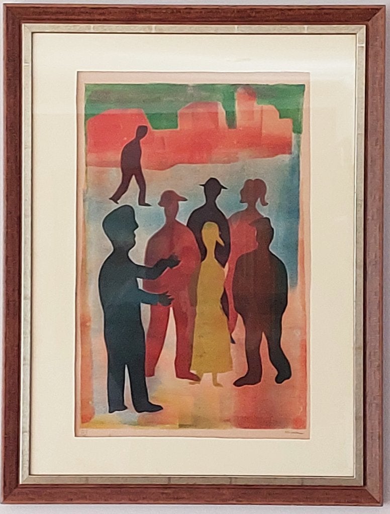 H.N. Werkman 1882-1945. De vertelling op de markt., Ophalen of Verzenden, Ingelijst