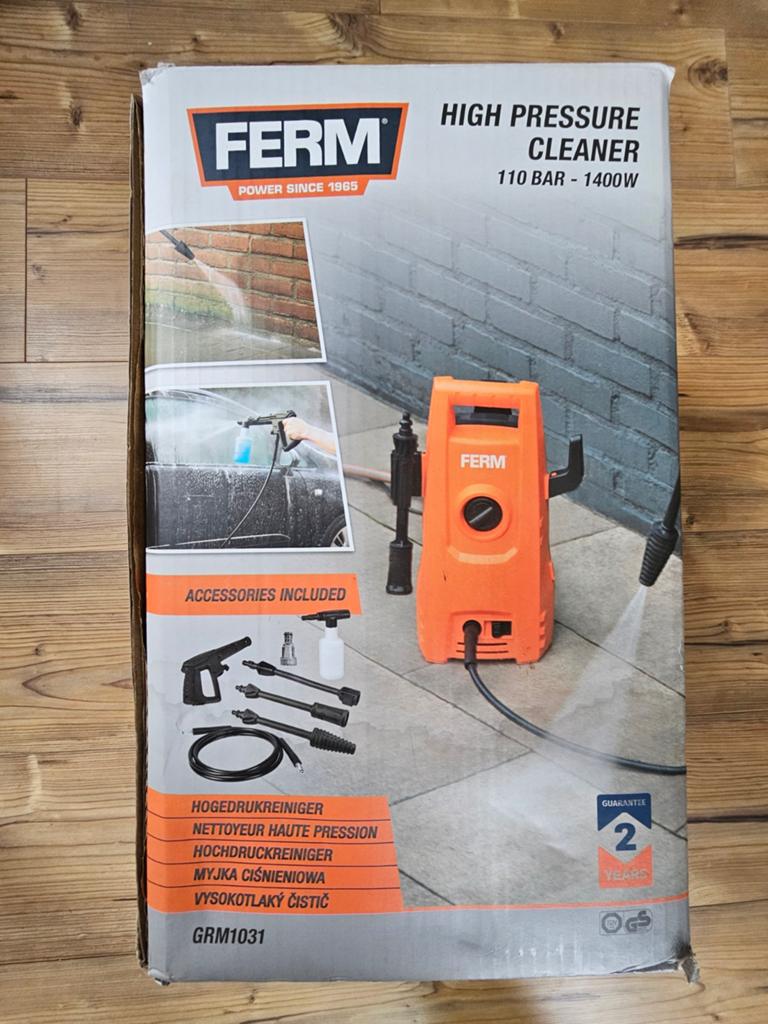 Ferm Hogedrukreiniger 110 BAR - 1400W (Nieuw in doos), Ophalen of Verzenden, Nieuw, Elektrisch, Ferm