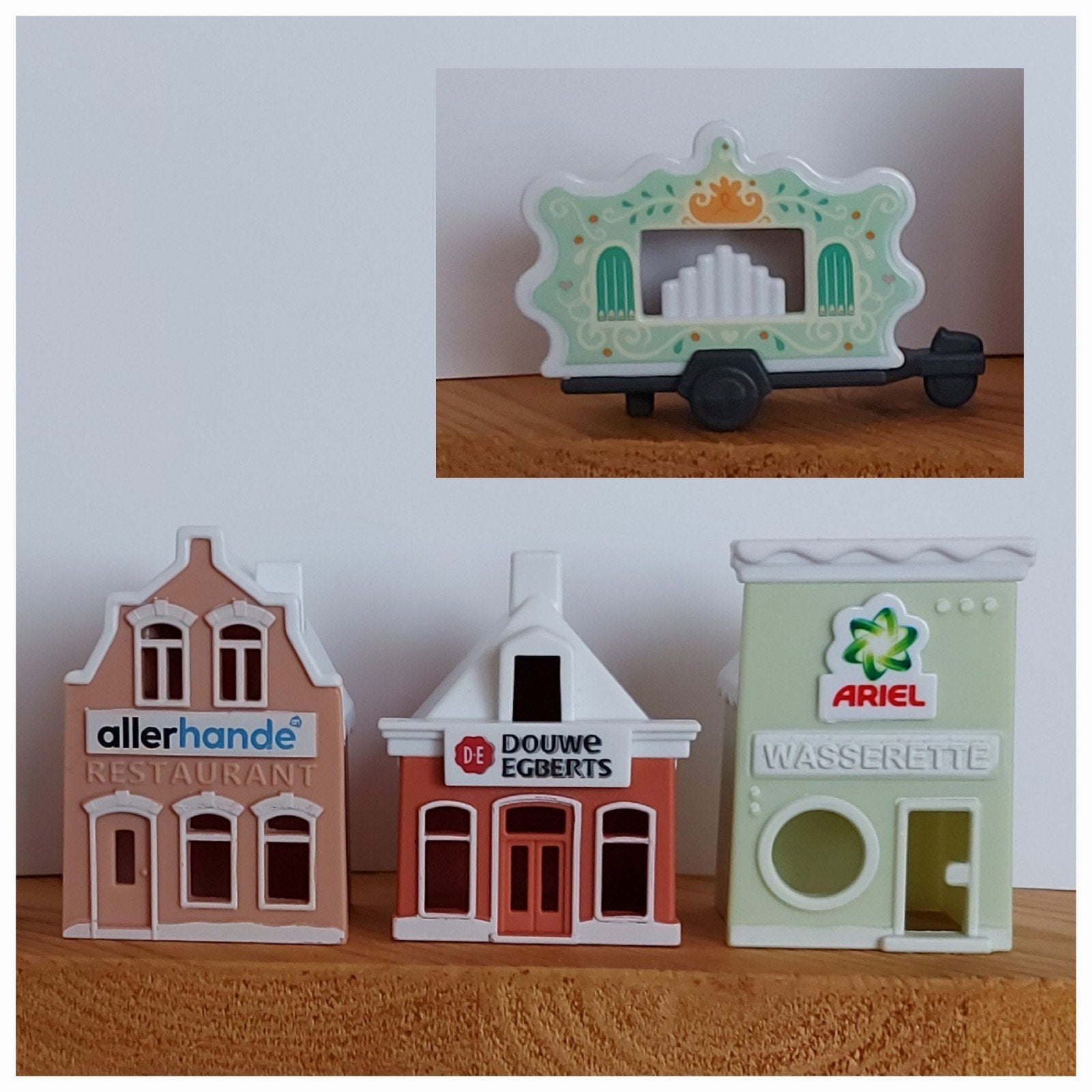 winterdorp kerstdorp: 3 huisjes en draaiorgel, per stuk:, Verzamelen, Albert Heijn, Ophalen