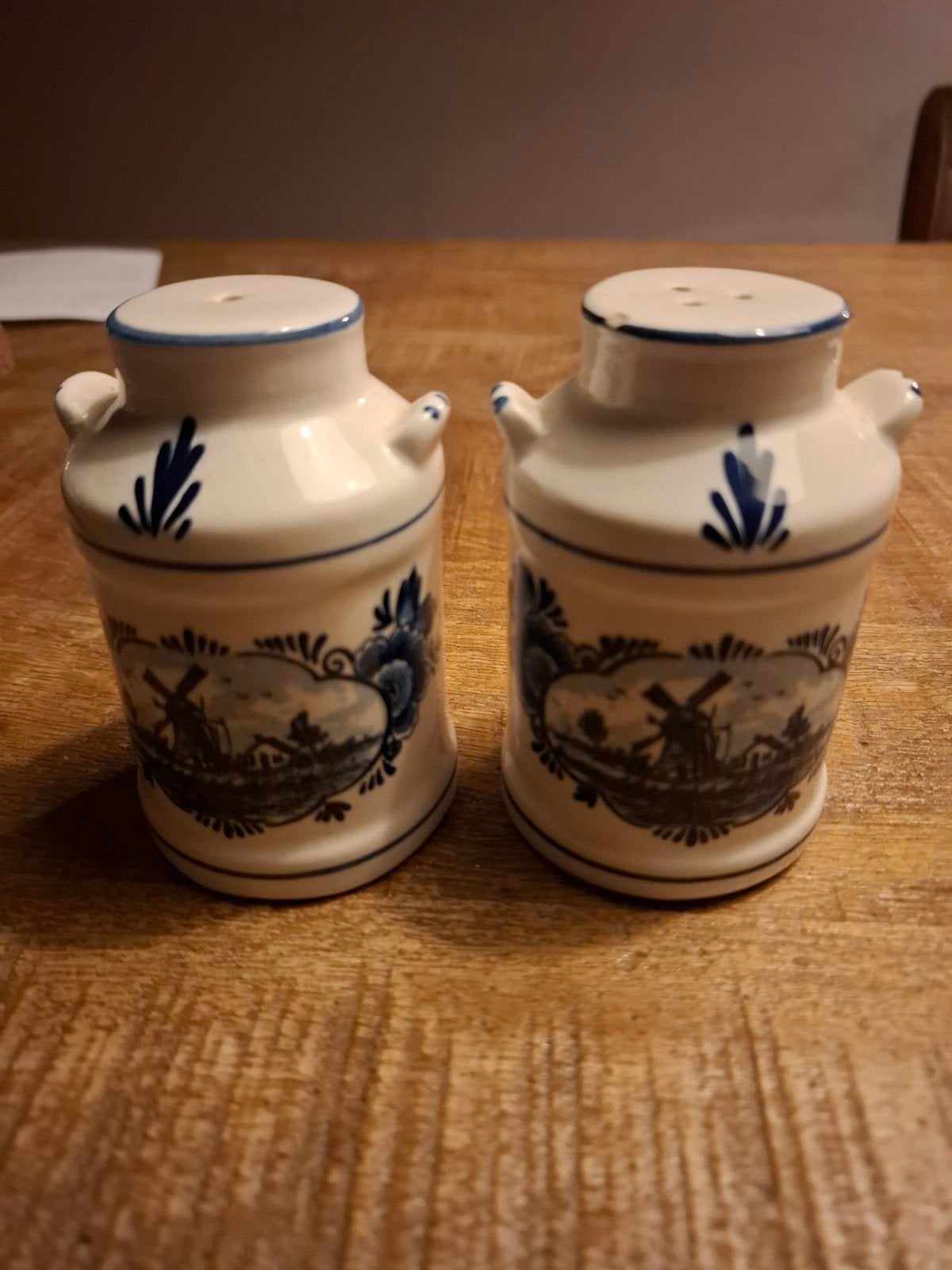 Delfts Holland Peper en Zout Setje - Molen Decor, Ophalen of Verzenden