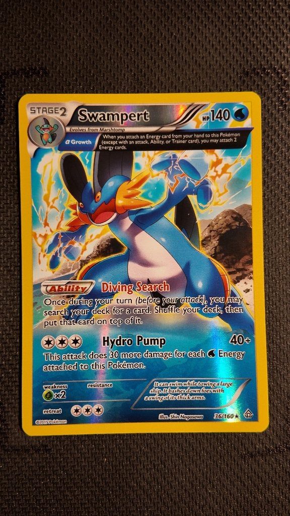 Swampert 36 Primal Clash | Pokemon kaart, Ophalen, Losse kaart, Foil